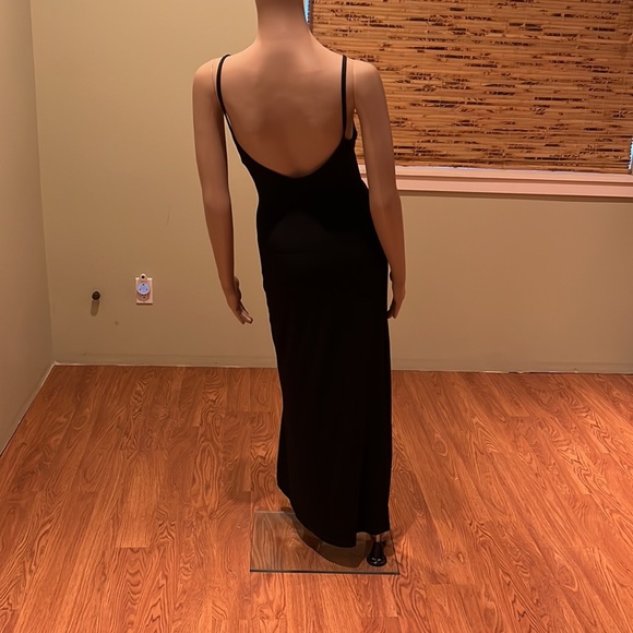 Dalmys Vintage Black Slip Dress With Spaghetti Straps Maxi Length Size M - Picture 4 of 7